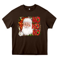 Chocolate Brown christmas ho ho ho santa clause Heavy Core Tee - AdoDesignShop