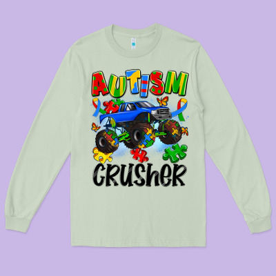 Autism Crusher Long Sleeve Tee Designed By Artiststas