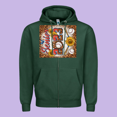 Senior 2023 Baseball Zipper Hoodie Designed By Tumblerdesignbyshophia
