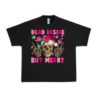 Black Dead inside but merry pink Christmas skeleton Urban Heavy Tee - NancyCooperArtShop