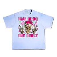 Grape Ice Dead inside but merry pink Christmas skeleton Urban Heavy Tee - NancyCooperArtShop
