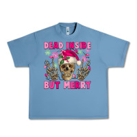 Pebble Blue Dead inside but merry pink Christmas skeleton Urban Heavy Tee - NancyCooperArtShop