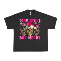 Pigment Black Dead inside but merry pink Christmas skeleton Urban Heavy Tee - NancyCooperArtShop