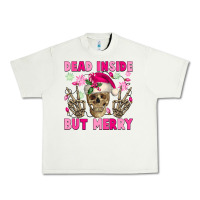 Pistachio Dead inside but merry pink Christmas skeleton Urban Heavy Tee - NancyCooperArtShop