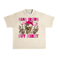 Sandshell Dead inside but merry pink Christmas skeleton Urban Heavy Tee - NancyCooperArtShop