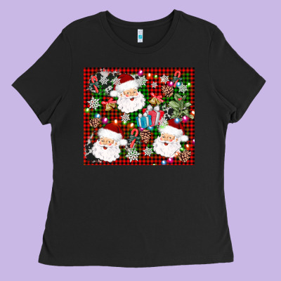 Santa Christmas Ladies Tee Designed By Adodesignshop