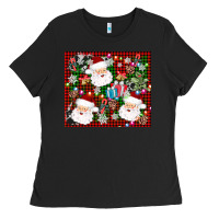 Black santa christmas Ladies Tee - AdoDesignShop