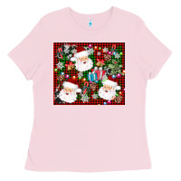Bubblegum Pink santa christmas Ladies Tee - AdoDesignShop
