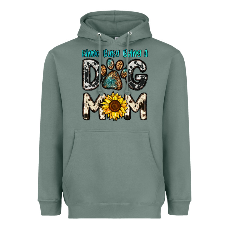 Kinda Busy Being A Dog Mom Heavyweight Hoodie by OliviaCreatesArt | Teevron
