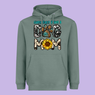 Kinda Busy Being A Dog Mom Heavyweight Hoodie Designed By Oliviacreatesart