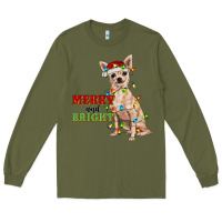 Army Green merry and bright chihuahua Long Sleeve Tee - RanaPortraitStore