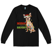 Black merry and bright chihuahua Long Sleeve Tee - RanaPortraitStore