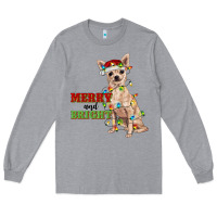 Heather Grey merry and bright chihuahua Long Sleeve Tee - RanaPortraitStore
