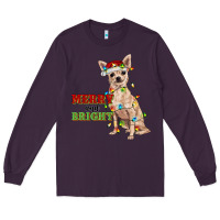 Plum merry and bright chihuahua Long Sleeve Tee - RanaPortraitStore