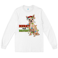 White merry and bright chihuahua Long Sleeve Tee - RanaPortraitStore