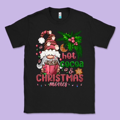 Pink Christmas Hot Cocoa And Christmas Movies Classic Tee Designed By Nancycooperartshop