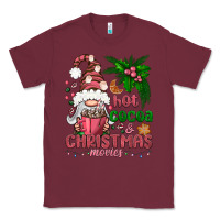 Burgundy Pink Christmas hot cocoa and christmas movies Classic Tee - NancyCooperArtShop