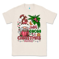Natural Pink Christmas hot cocoa and christmas movies Classic Tee - NancyCooperArtShop