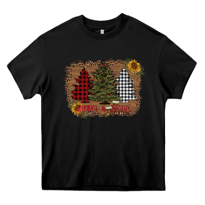 Merry And Bright With Tree's Heavy Core Tee by AdoDesignShop | Teevron