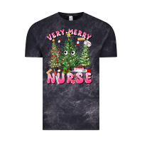 Cloud Black very merry nurse Vintage Tee - MaliasSmallBusiness