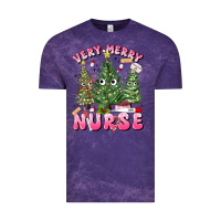 Cloud Purple very merry nurse Vintage Tee - MaliasSmallBusiness