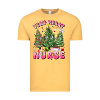 Vintage Mustard very merry nurse Vintage Tee - MaliasSmallBusiness