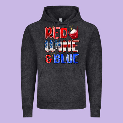 Red Wine And Blue Vintage Hoodie Designed By Maliassmallbusiness