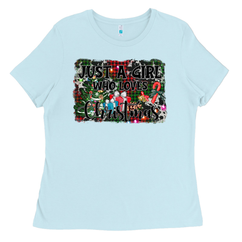 Just A Girl Who Loves Christmas Ladies Tee by AdoDesignShop | Teevron
