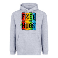 Heather Grey free hugs Heavyweight Hoodie - OliviaCreatesArt