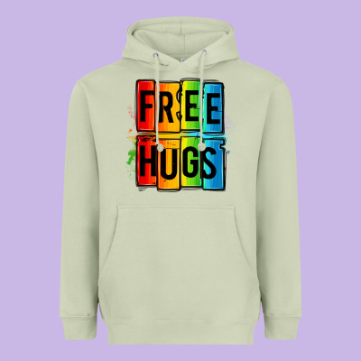Free Hugs Heavyweight Hoodie Designed By Oliviacreatesart