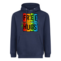 Navy free hugs Heavyweight Hoodie - OliviaCreatesArt
