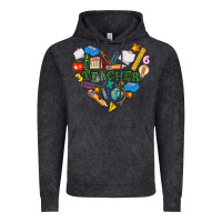 Vintage Black teacher heart Vintage Hoodie - NancyCooperArtShop