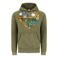 Vintage Olive teacher heart Vintage Hoodie - NancyCooperArtShop