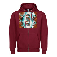Burgundy tooled leather and cowhide mama Zipper Hoodie - TumblerDesignByShophia