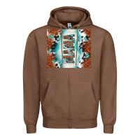 Chestnut tooled leather and cowhide mama Zipper Hoodie - TumblerDesignByShophia