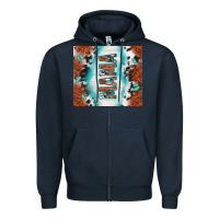 Navy tooled leather and cowhide mama Zipper Hoodie - TumblerDesignByShophia