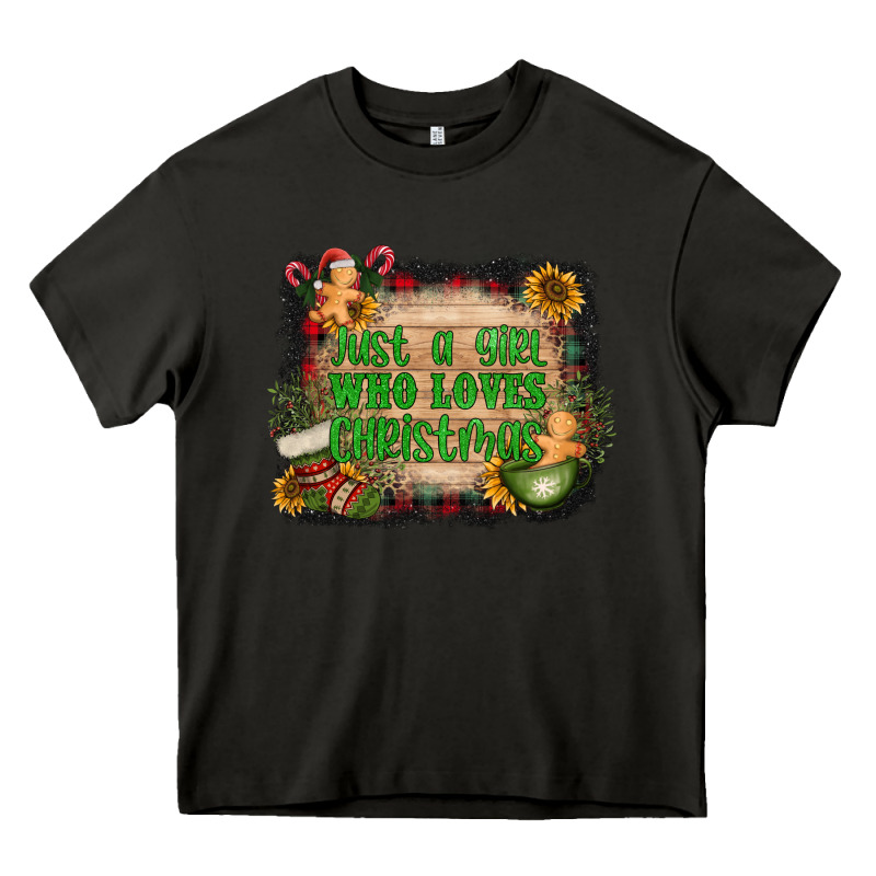 Just A Girl Who Loves Christmas Heavy Core Tee by AdoDesignShop | Teevron