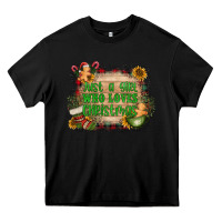 Black just a girl who loves christmas Heavy Core Tee - AdoDesignShop