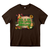 Chocolate Brown just a girl who loves christmas Heavy Core Tee - AdoDesignShop