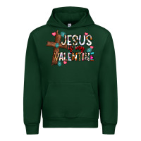 Forest Green jesus is my valentine Urban Hoodie - CowhideDigitalArt