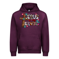Mauve Wine jesus is my valentine Urban Hoodie - CowhideDigitalArt