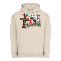 Pigment French Oak jesus is my valentine Urban Hoodie - CowhideDigitalArt