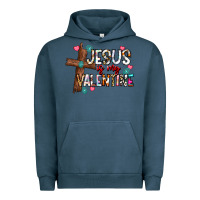 Pigment Midnight Navy jesus is my valentine Urban Hoodie - CowhideDigitalArt