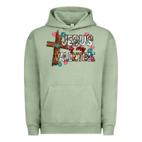 Pigment Oil Green jesus is my valentine Urban Hoodie - CowhideDigitalArt