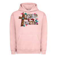 Pigment Salmon jesus is my valentine Urban Hoodie - CowhideDigitalArt