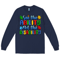 Navy see the ability not the disability Long Sleeve Tee - Artiststas