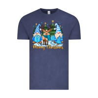 Vintage Denim merry christmas gnome Vintage Tee - MaliasSmallBusiness