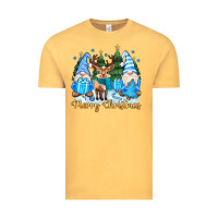 Vintage Mustard merry christmas gnome Vintage Tee - MaliasSmallBusiness