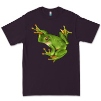 Plum White Lipped Tree Frog Illustrations Premium Tee - LillyAllenDesigns
