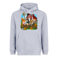 Heather Grey farm life olivia Heavyweight Hoodie - OliviaCreatesArt